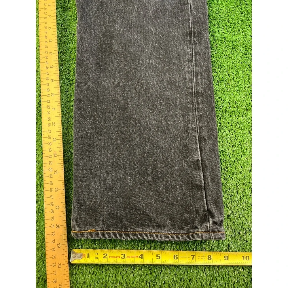 Levis 501 Original Fit Jeans Mens 42x32 Black Straight Leg Button Fly Denim